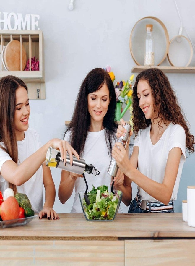 Baskety Glass Oil Dispenser with Steel Cover Seasoning Bottle/Glass Oil Bottle Leakproof Oiler Tank Household Stainless Steel Condiment Dispenser Steel 500ml (1) - Image 4